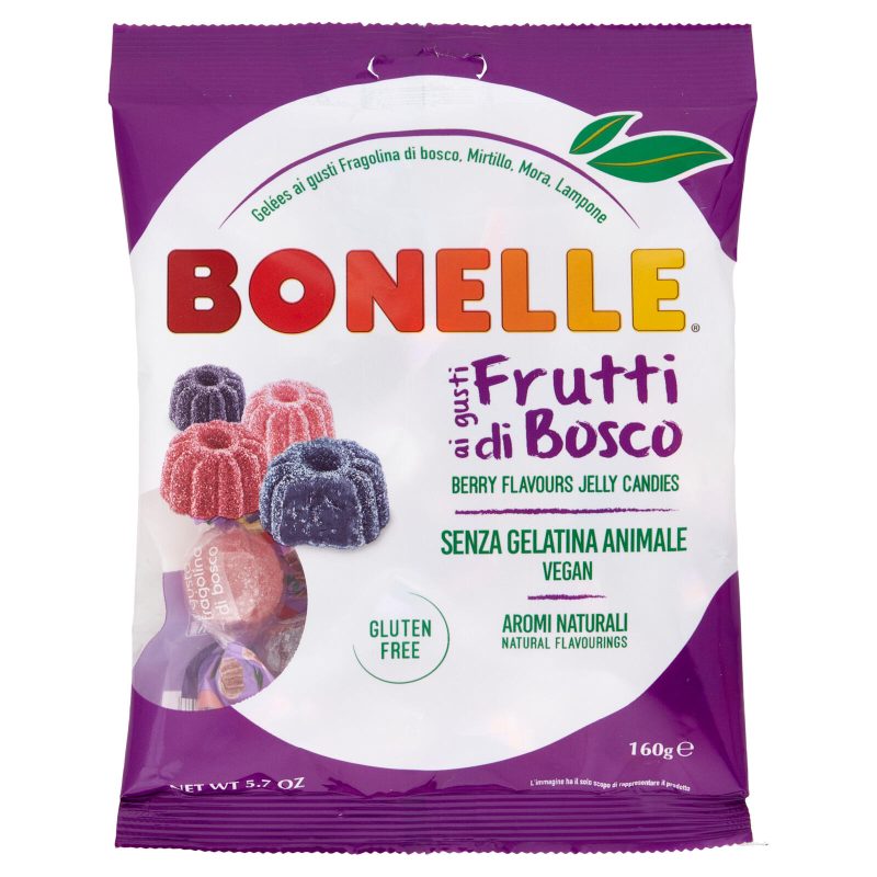 Bonelle Gelées ai gusti Fragolina di bosco, Mirtillo, Mora, Lampone 160 g