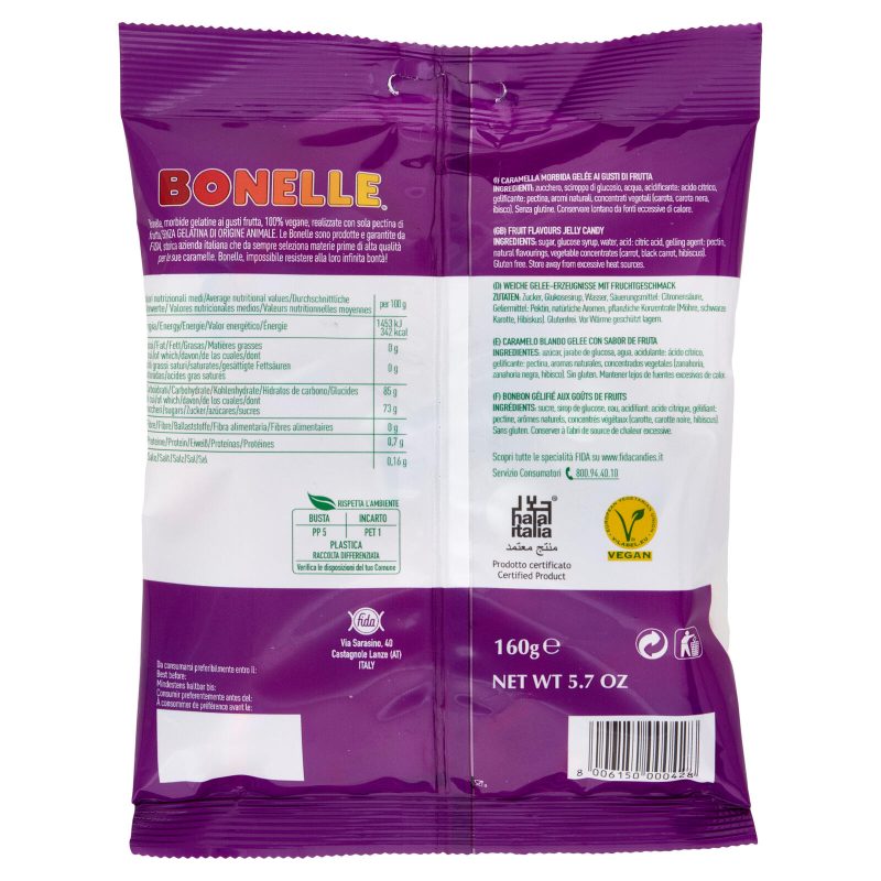 Bonelle Gelées ai gusti Fragolina di bosco, Mirtillo, Mora, Lampone 160 g