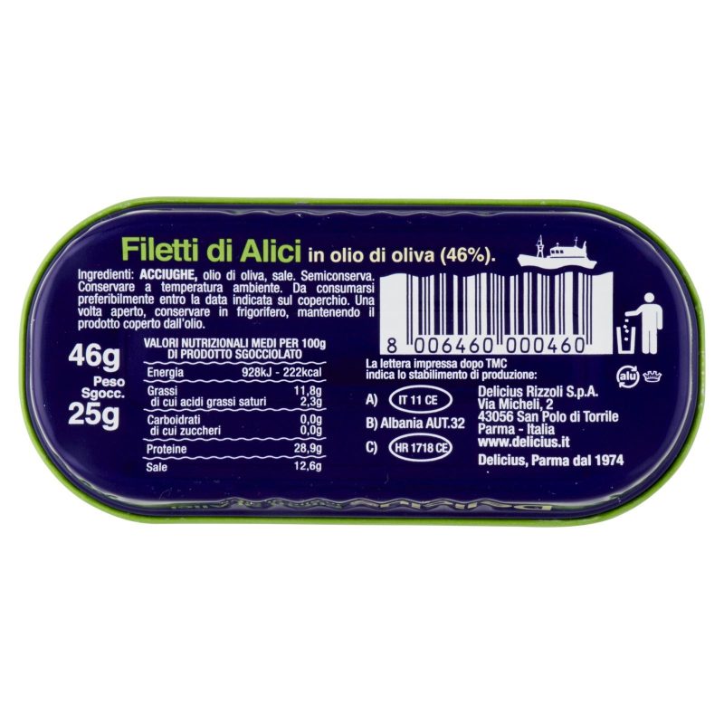 Delicius Filetti di Alici in olio di oliva 46 g