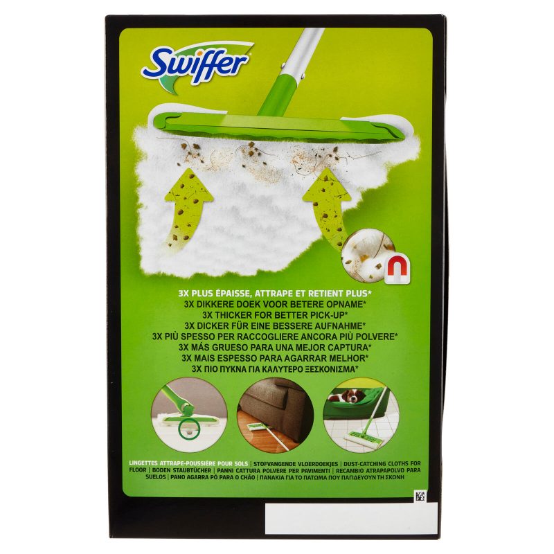 Swiffer Dry 3D Clean Panni Cattura Polvere per Scopa Swiffer - Ricarica 14 Salviette