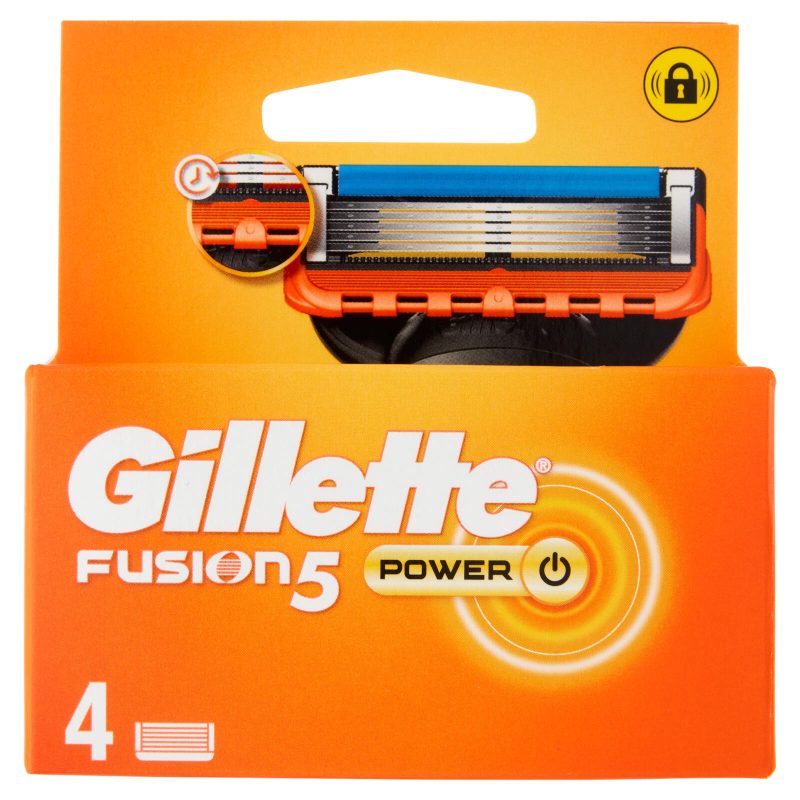 Gillette Fusion5 Power Lamette di ricambio per Rasoio da Uomo, 4 Ricariche