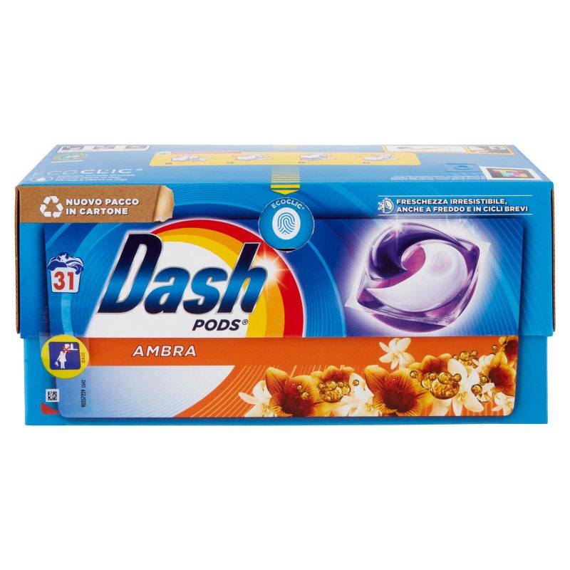 Dash Pods Detersivo Lavatrice In Capsule, Ambra, 31 Lavaggi 623,1 g