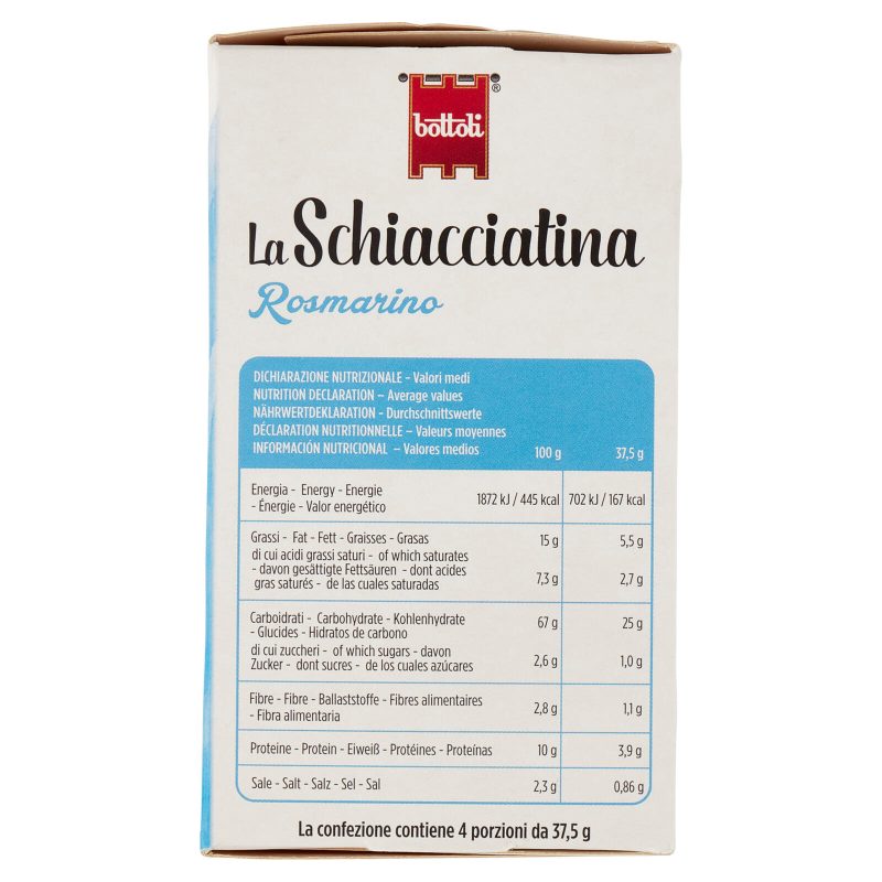 la Schiacciatina Rosmarino bottoli
x4 - 150 g