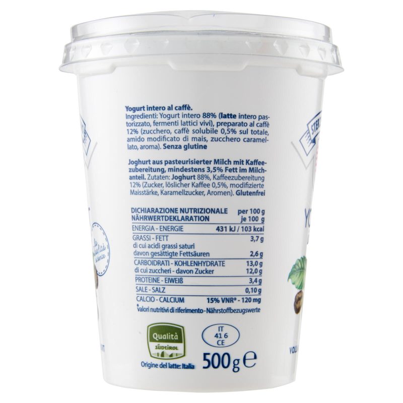 Sterzing Vipiteno Yogurt intero Caffè 500 g