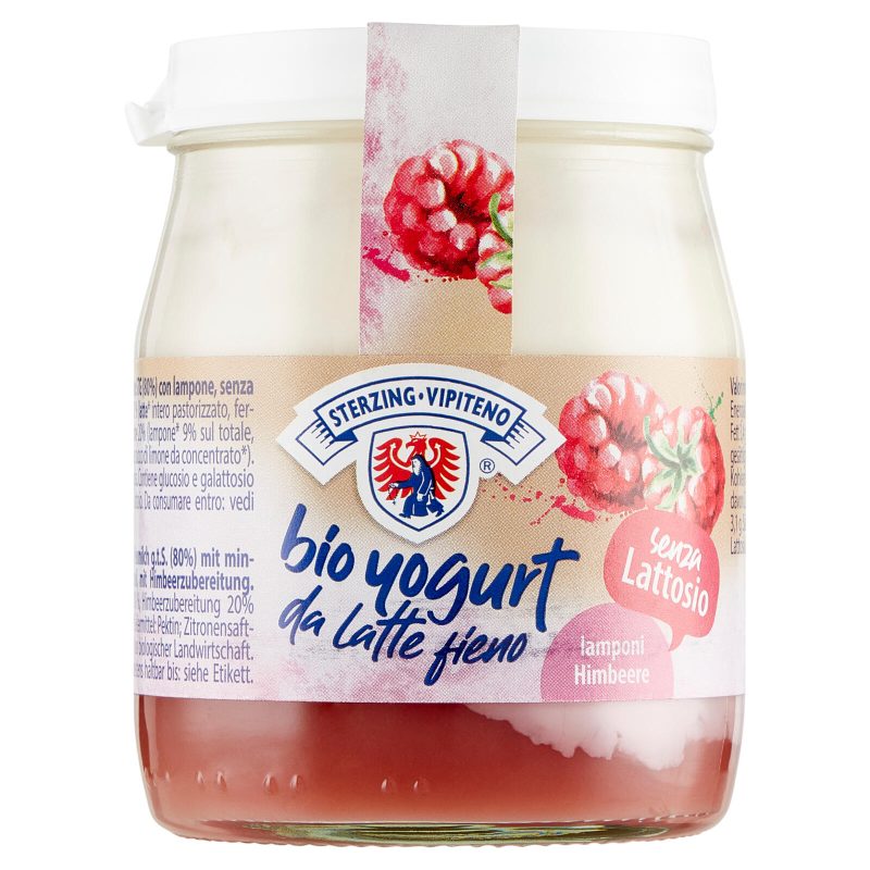 Sterzing Vipiteno bio yogurt da Latte fieno lamponi senza Lattosio 150 g