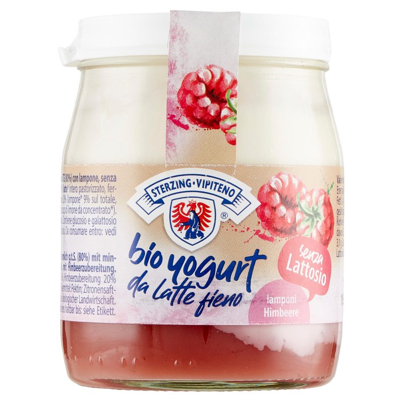 Sterzing Vipiteno bio yogurt da Latte fieno lamponi senza Lattosio 150 g