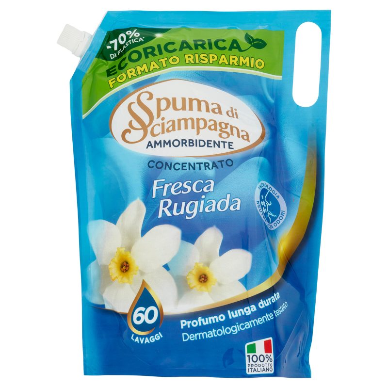 Spuma di Sciampagna Ammorbidente Concentrato Fresca Rugiada Ecoricarica 1200 ml