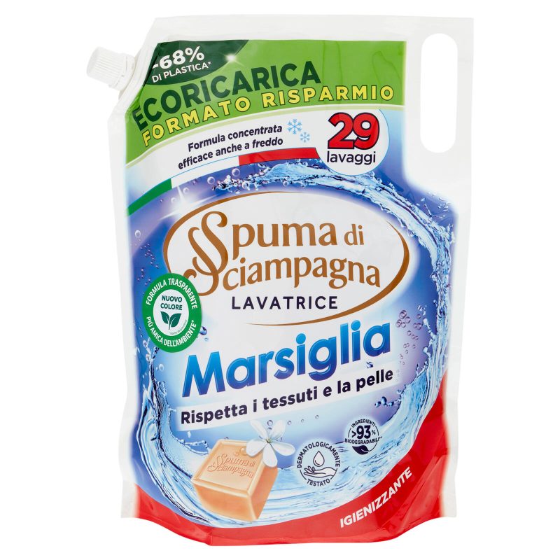 Spuma di Sciampagna Marsiglia Lavatrice Igienizzante Ecoricarica 1305 ml