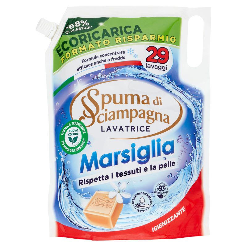 Spuma di Sciampagna Marsiglia Lavatrice Igienizzante Ecoricarica 1305 ml