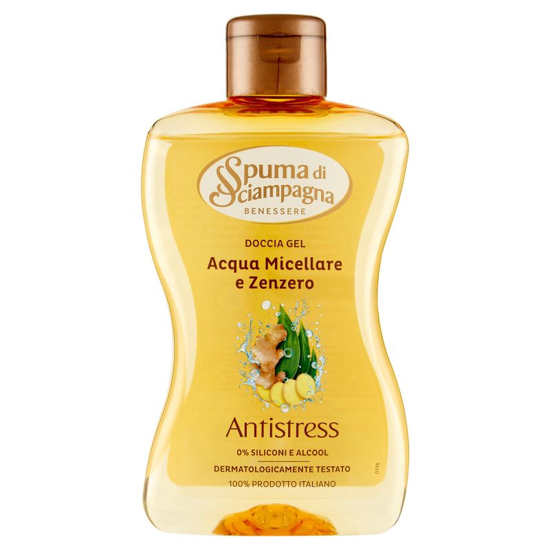 Spuma di Sciampagna Benessere Antistress Doccia Gel Acqua Micellare e Zenzero 300 ml