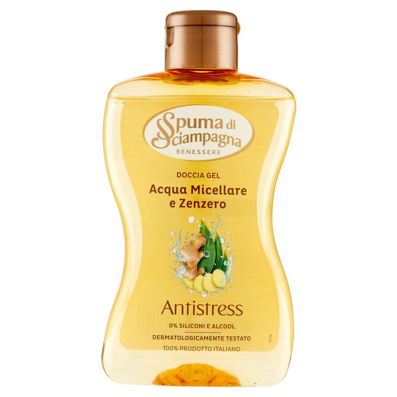 Spuma di Sciampagna Benessere Antistress Doccia Gel Acqua Micellare e Zenzero 300 ml