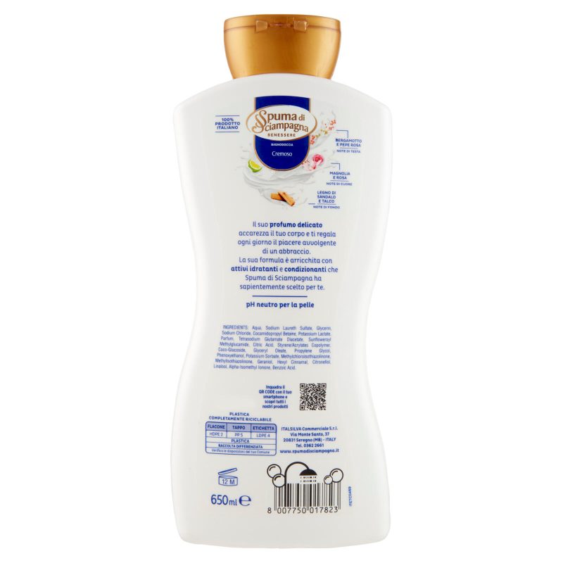 Spuma di Sciampagna Benessere Bagnodoccia Cremoso 650 ml