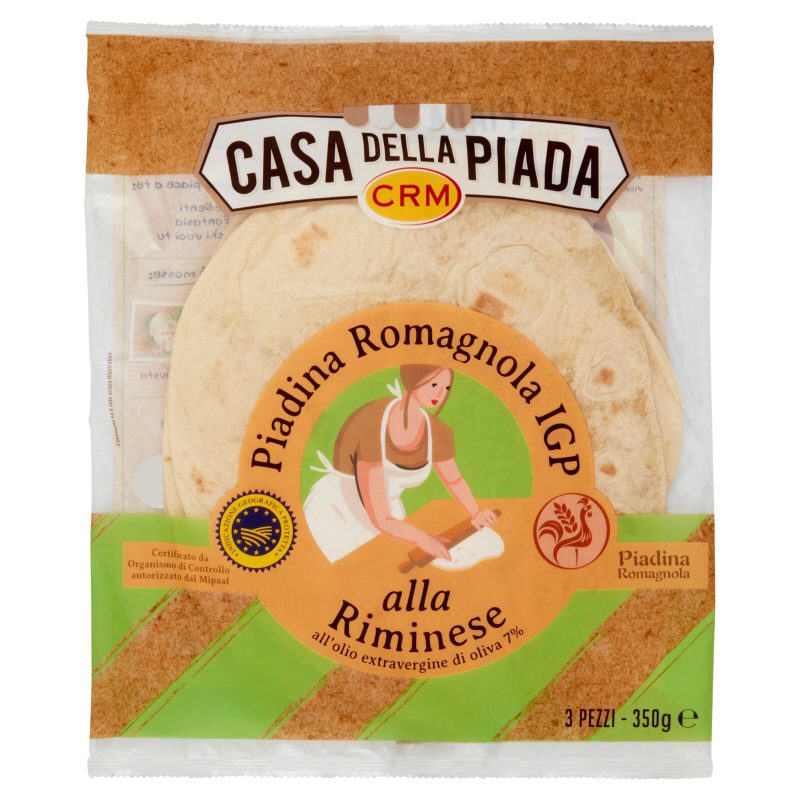 Casa della Piada Piadina Romagnola IGP alla Riminese all'Olio EVO 3 Pezzi 350 g