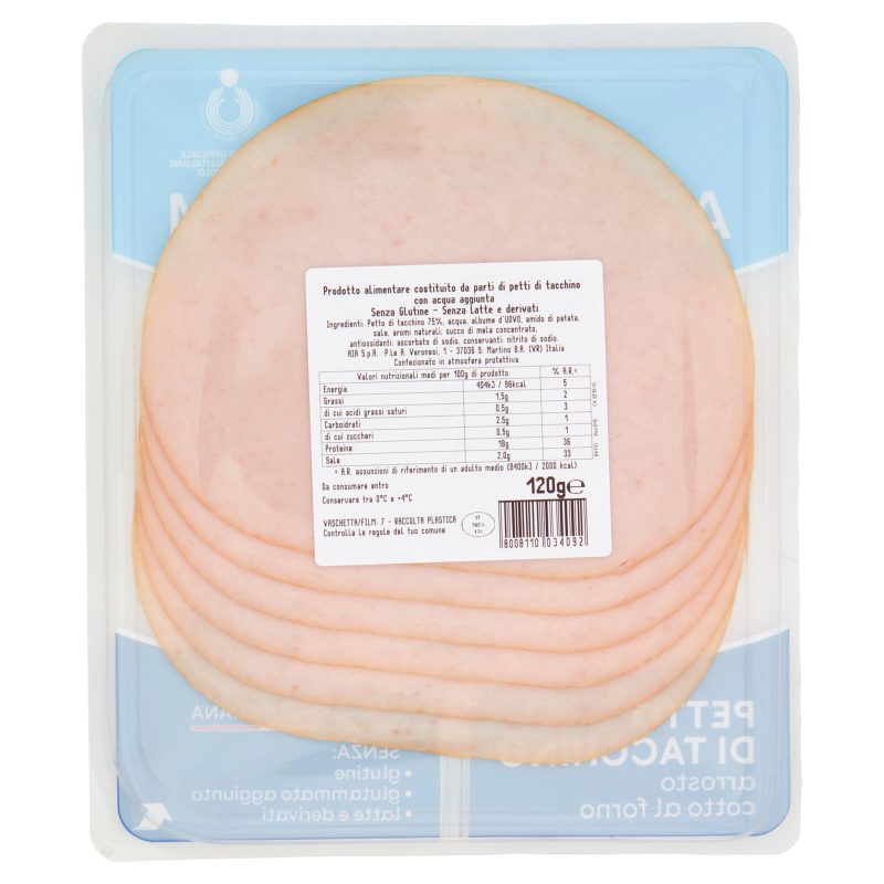 Petto di Tacchino arrosto cotto al forno Aia aeQuilibrium
120 g