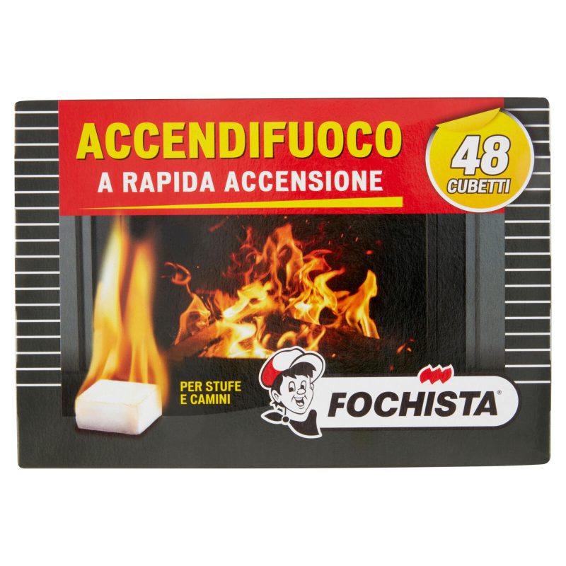 Fochista Accendifuoco a Rapida Accensione per Stufe e Camini 48 pz