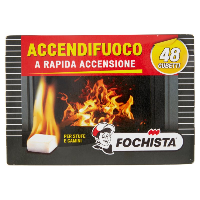 Fochista Accendifuoco a Rapida Accensione per Stufe e Camini 48 pz