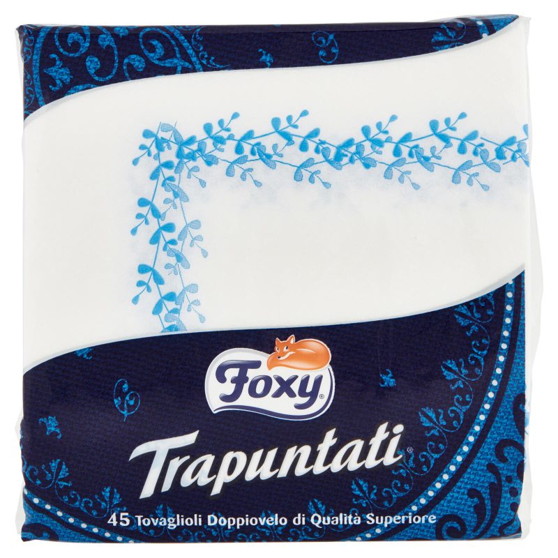 Foxy Trapuntati 45 Tovaglioli 40x40 decorati Doppiovelo di Qualità Superiore - Decori assortiti