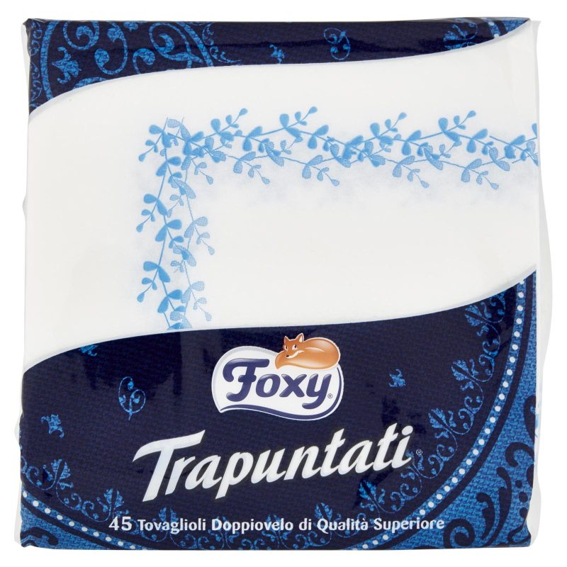 Foxy Trapuntati 45 Tovaglioli 40x40 decorati Doppiovelo di Qualità Superiore - Decori assortiti