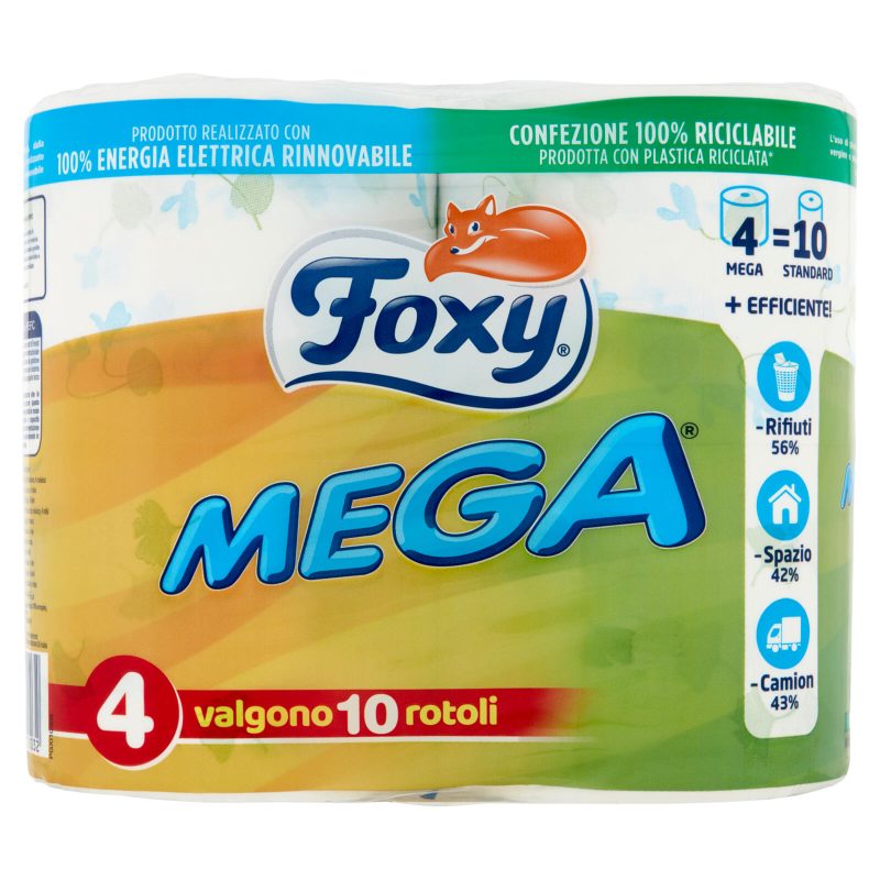 Foxy Mega Carta igienica 2 veli decorata 4 rotoloni