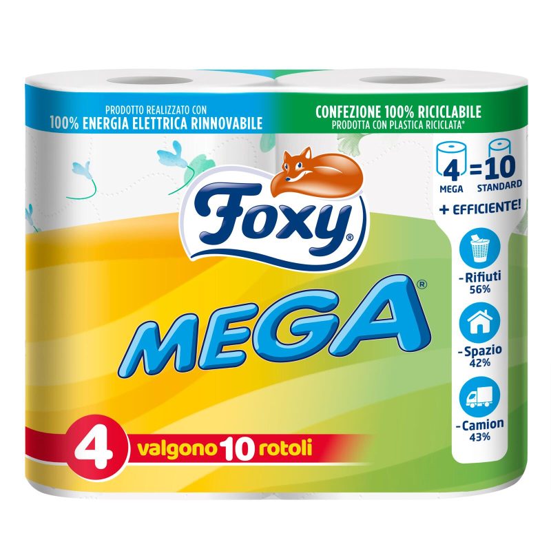 Foxy Mega Carta igienica 2 veli decorata 4 rotoloni