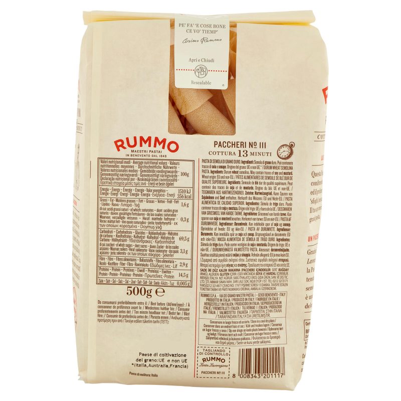 Rummo Le Leggendarie Paccheri N° 111 500 g