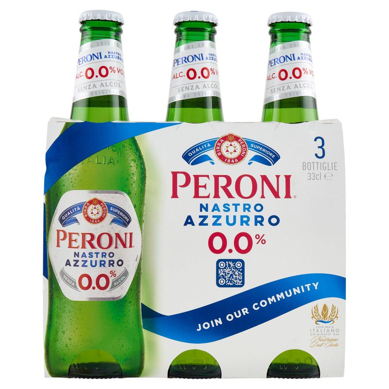 Peroni Nastro Azzurro 0.0% Birra 3 x 33 cl