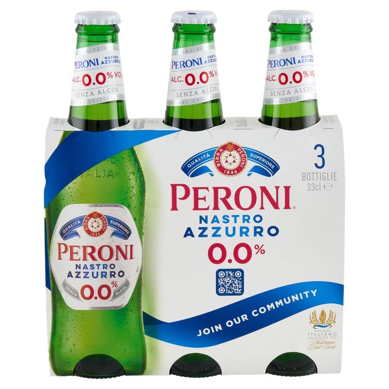 Peroni Nastro Azzurro 0.0% Birra 3 x 33 cl