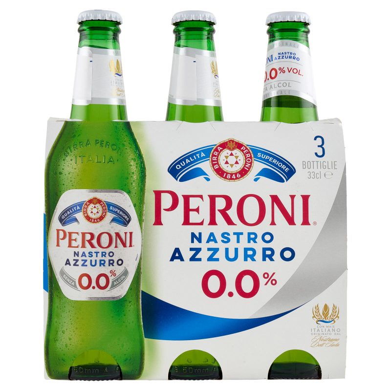 Peroni Nastro Azzurro 0.0% Birra 3 x 33 cl