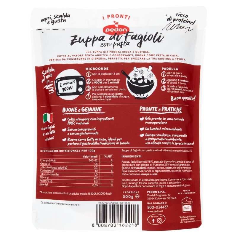 pedon I Pronti Zuppa di Fagioli 300 g