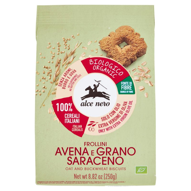 alce nero Frollini Avena e Grano Saraceno 250 g