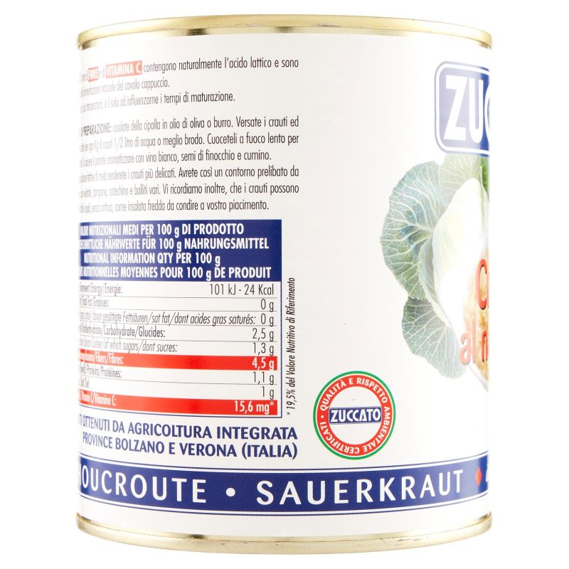 CRAUTI AL NATURALE ZUCCATO
850 g