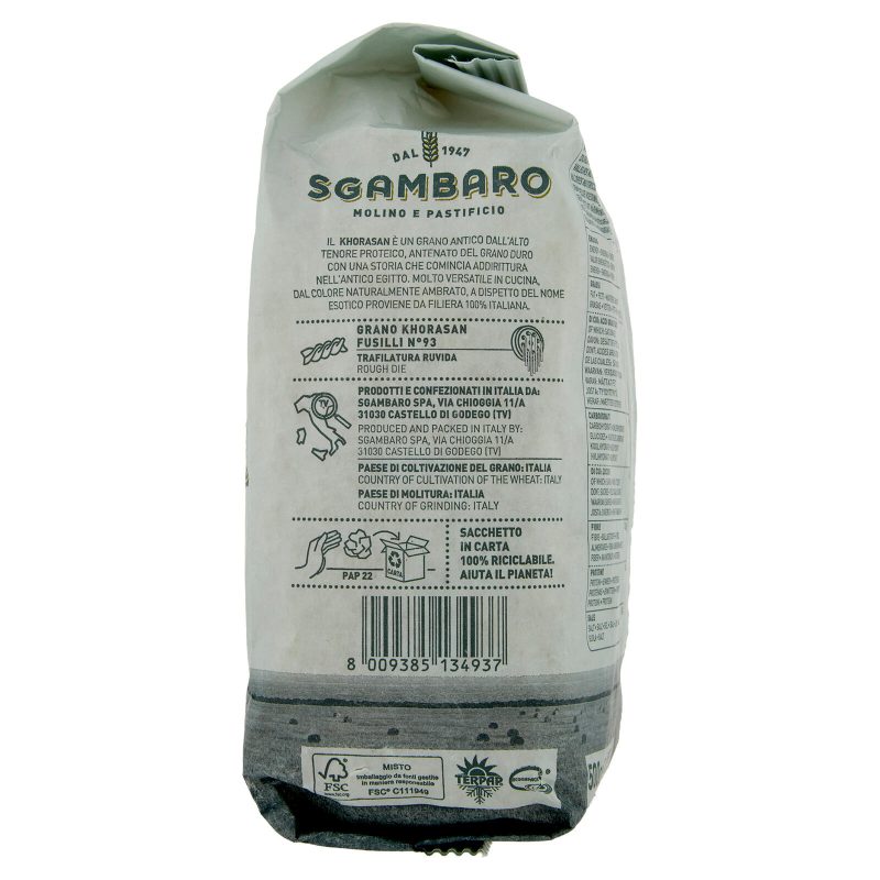 Sgambaro Bio Khorasan Fusilli N°93 500 g