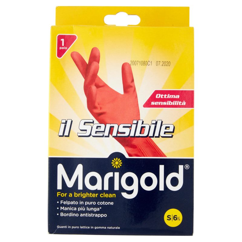 Marigold Il Sensibile, guanti casalinghi per il massimo comfort, taglia piccola, 1pz