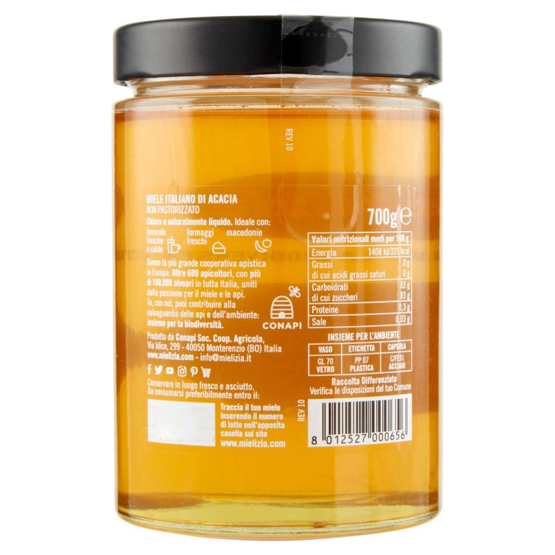 Mielizia Miele di Acacia non Pastorizzato Italia 700 g