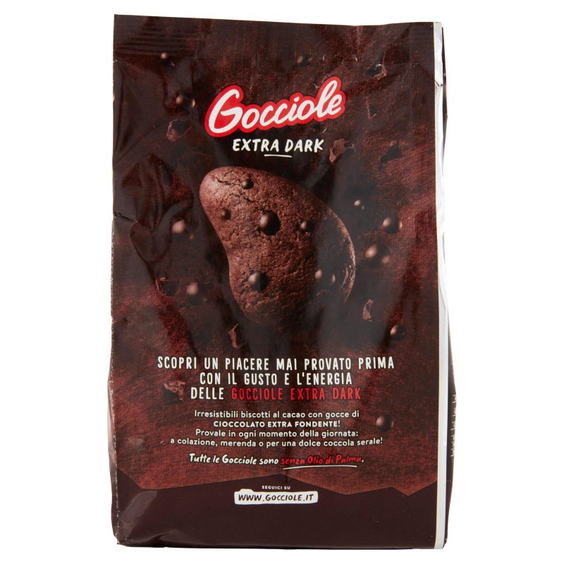 Pavesi Gocciole Extradark Biscotti con Gocce di Cioccolato Extra Fondente 400g