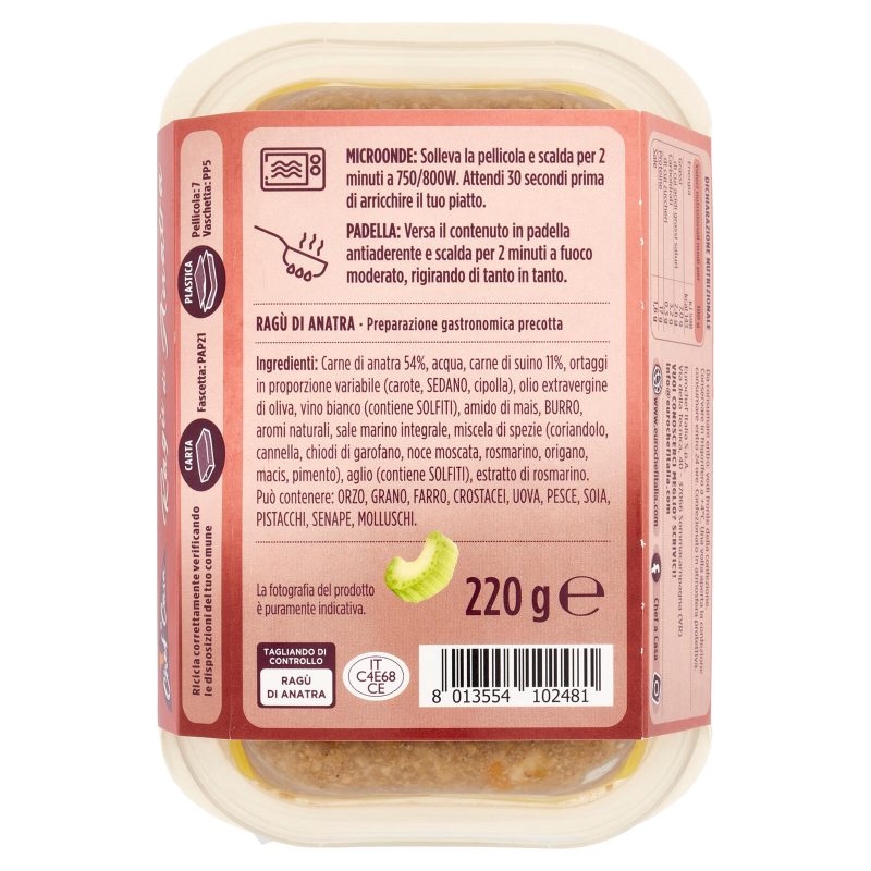 Chef a Casa Ragù di Anatra 220 g