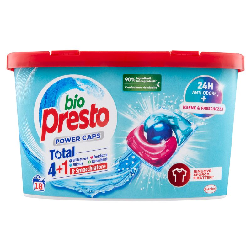 BIO PRESTO Power Caps Igiene & Freschezza 18 Lavaggi 18 x 12 g