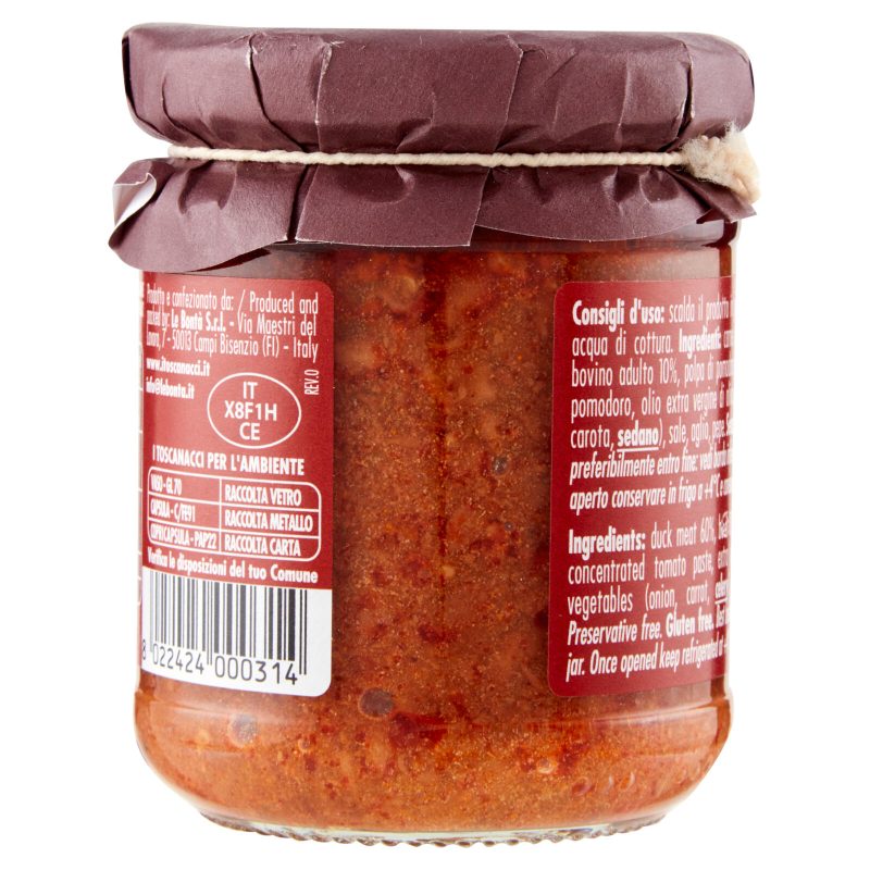 I toscanacci Ragù di Anatra 180 g