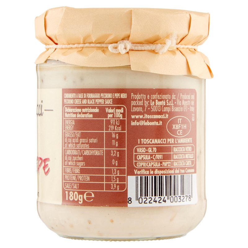 I toscanacci Sugo Cacio e Pepe 180 g