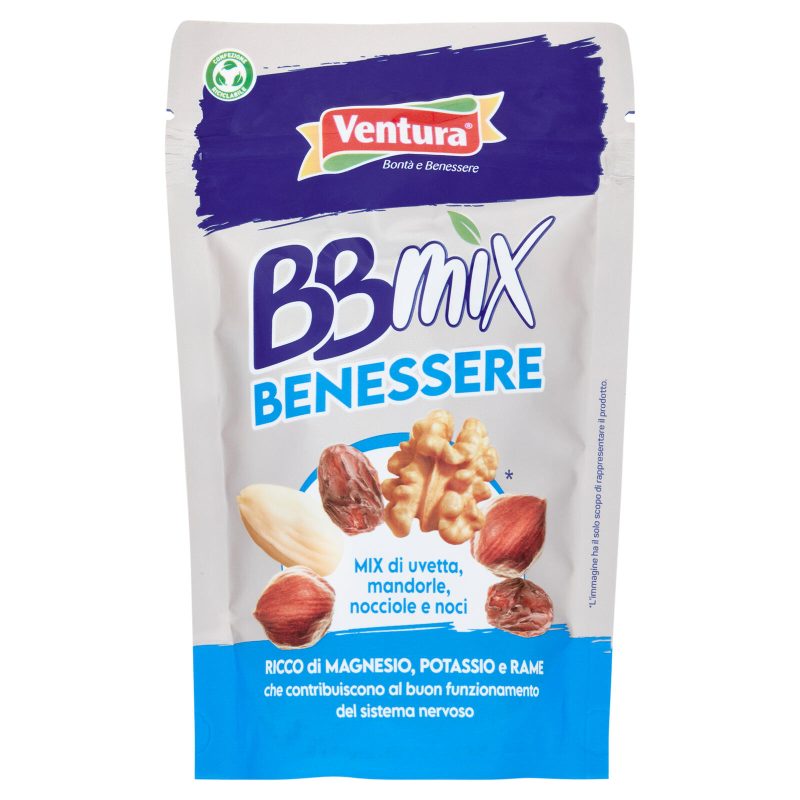 Ventura BBmix Benessere Mix di uvetta, mandorle, nocciole e noci 150 g