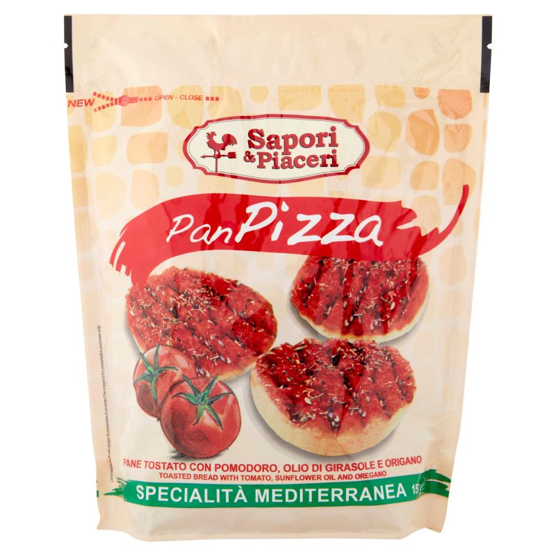 Sapori & Piaceri PanPizza Pane Tostato con Pomodoro, Olio di Girasole e Origano 150 g