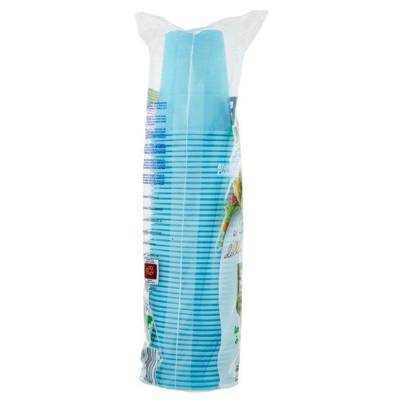 Bio Table i colori della natura Bicchieri 20 cl Compostable Azzurro 50 pz