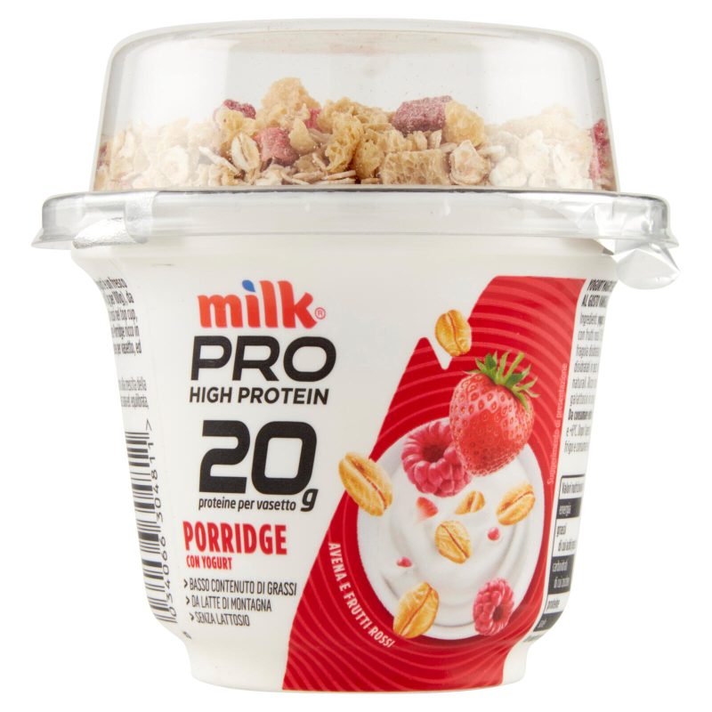 Milk Pro High Protein 20g Porridge con Yogurt Avena e Frutti Rossi 200 g