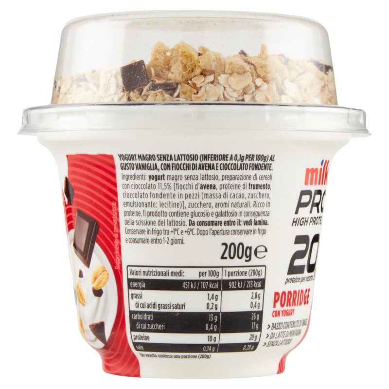 Milk Pro High Protein 20g Porridge con Yogurt Avena e Cioccolato Fondente 200 g