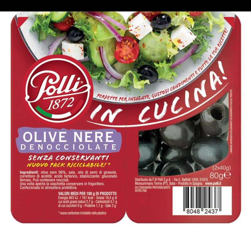 Polli Olive Nere Denocciolate Già Sgocciolate 2 x 40 g