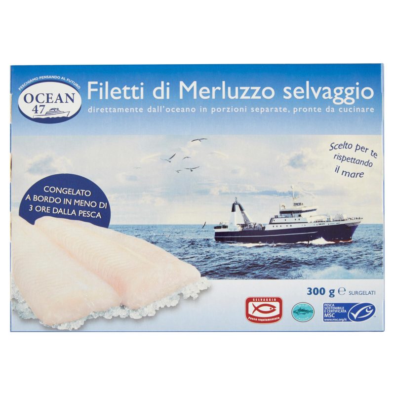 Ocean 47 Filetti di Merluzzo selvaggio Surgelati 300 g