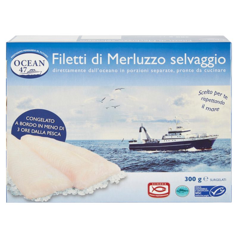 Ocean 47 Filetti di Merluzzo selvaggio Surgelati 300 g