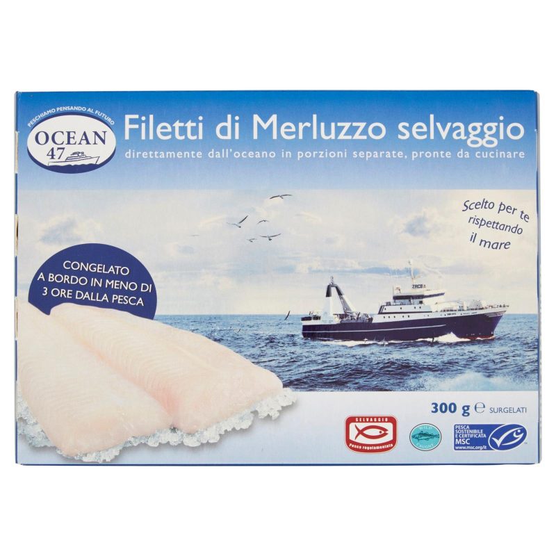 Ocean 47 Filetti di Merluzzo selvaggio Surgelati 300 g