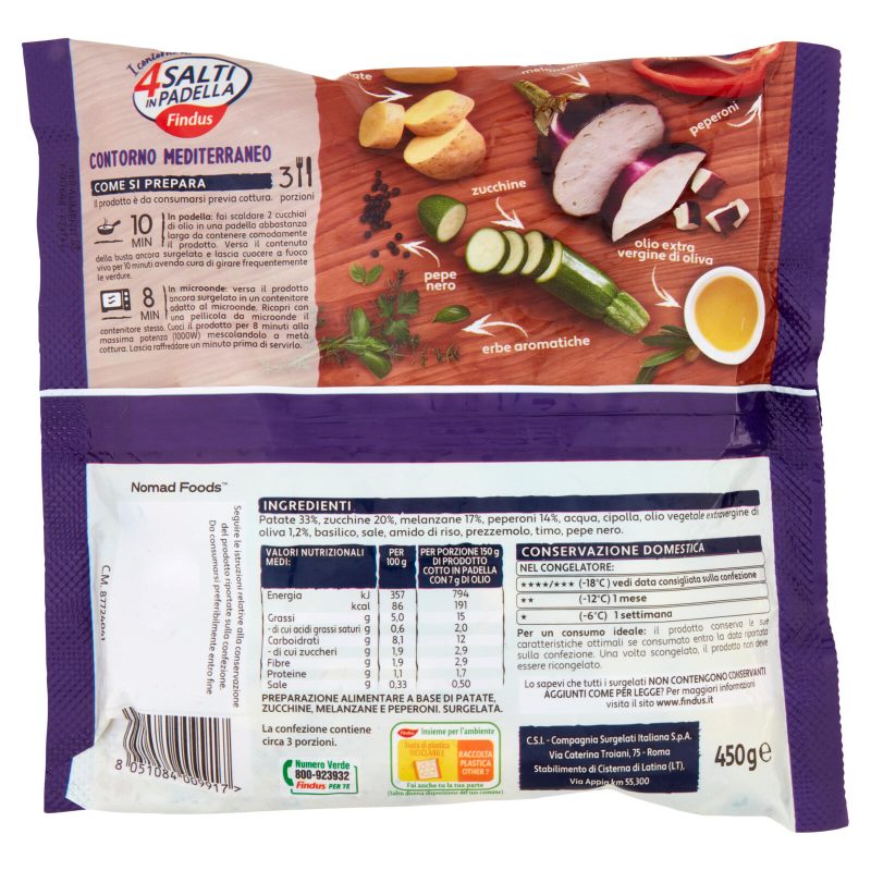 4 Salti in Padella Findus Contorno Mediterraneo 450 g