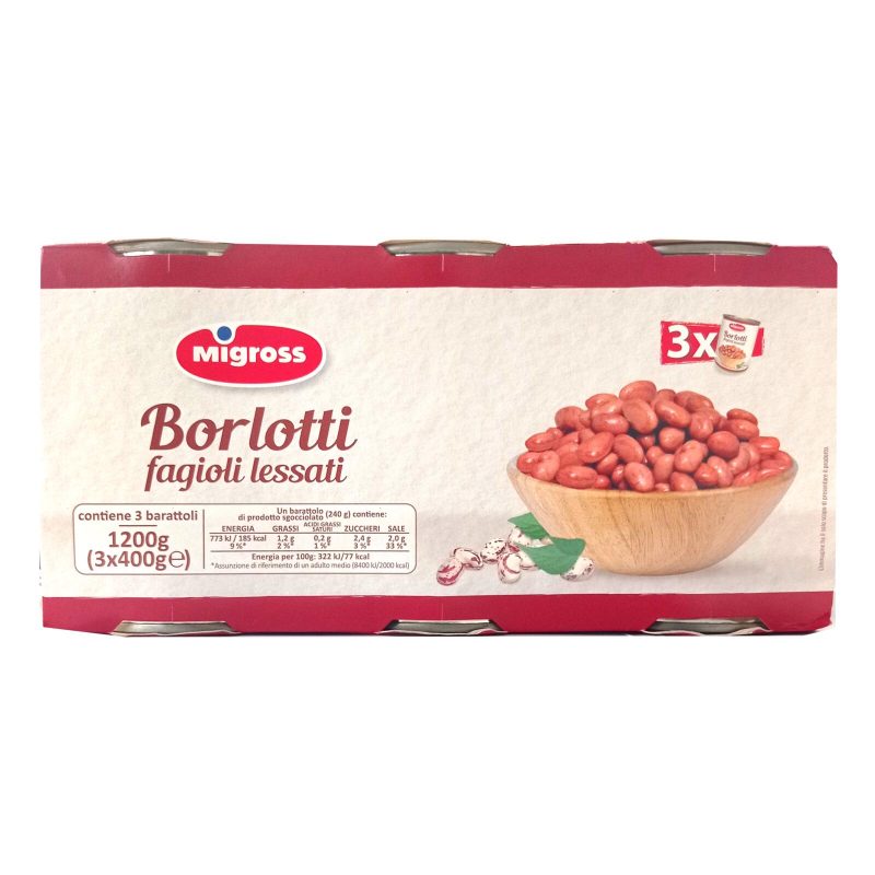 Migross Fagioli Borlotti lessati 3x400 g